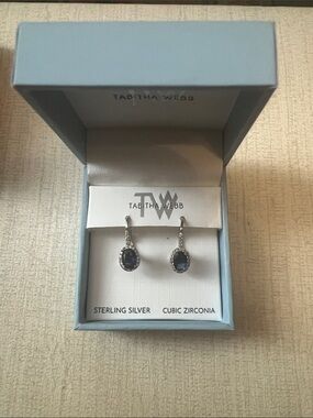 Tabitha Sterling Silver Blue Cubic Zirconia Drop Earrings